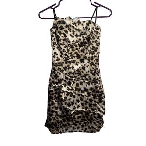 BCX womens strapless dress size 5 animal print short cocktail
